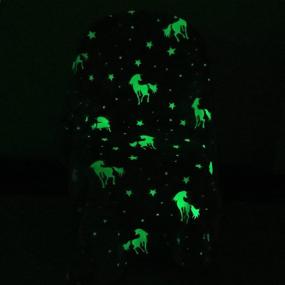 img 3 attached to 🦄 Luminous Unicorn Glow in The Dark Throw Blanket: Super Soft Plush Flannel Fleece for Girls - 60in x 50in