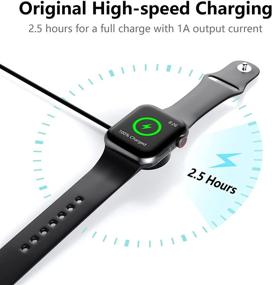 img 2 attached to ⌚ Зарядное устройство Xiwx для часов Apple Watch: Магнитный кабель для зарядки для iWatch Series SE 6 5 4 3 2 1 - Черный 3.3ft