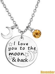 img 3 attached to 🌙 TISDA Birthstone Crystals Necklace: Express Your Love with 'I Love You to the Moon and Back' Jewelry