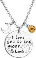 🌙 tisda birthstone crystals necklace: express your love with 'i love you to the moon and back' jewelry logo