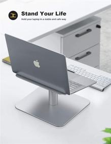 img 3 attached to 💻 360° Rotating Laptop Stand by Lamicall - Ergonomic Aluminum Riser for MacBook, Air, Pro, Dell XPS, HP & More 10-17.3" Notebooks - Silver