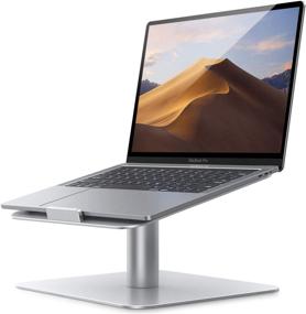 img 4 attached to 💻 360° Rotating Laptop Stand by Lamicall - Ergonomic Aluminum Riser for MacBook, Air, Pro, Dell XPS, HP & More 10-17.3" Notebooks - Silver