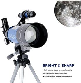 img 2 attached to 🌌 ESAKO Kids Telescope & Astronomy Beginner's Kit, Portable 70mm Aperture Astronomical Refracting Telescope with Dual Eyepieces, Moon Filter, Phone Adapter, and Wireless Remote