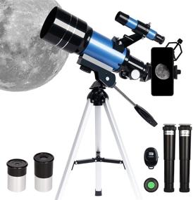 img 4 attached to 🌌 ESAKO Kids Telescope & Astronomy Beginner's Kit, Portable 70mm Aperture Astronomical Refracting Telescope with Dual Eyepieces, Moon Filter, Phone Adapter, and Wireless Remote