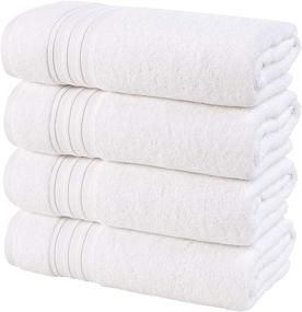 img 3 attached to 🛀 Hammam Linen White Bath Towels 4-Pack - 27x54 Soft and Absorbent, Premium Quality 100% Cotton Towel Set - Ideal for Daily Use