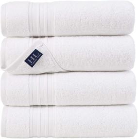 img 4 attached to 🛀 Hammam Linen White Bath Towels 4-Pack - 27x54 Soft and Absorbent, Premium Quality 100% Cotton Towel Set - Ideal for Daily Use