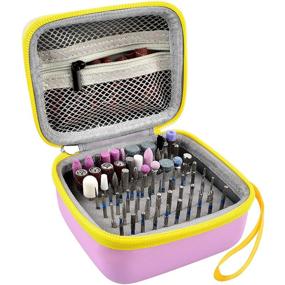 img 4 attached to 💅 Nail Drill Bits Organizer Container with 65+ 3/32 Inch Bits for Nails | Efile Nail Bits Holder | Professional Nail File Bits Manicure Tools