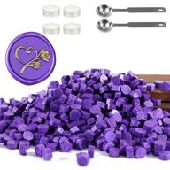 🔮 360 pieces of purple sealing wax beads set for wax seal stamp + candles and melting spoon logo