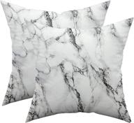 🛋️ stylish marble pattern decorative pillow covers for couch, bed, sofa - set of 2, 18x18 inches - cozy farmhouse manual cushion shells - (no insert included) logo
