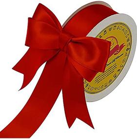 img 2 attached to 🎁 LEEQE Double Face Satin Ribbon 1.5" X 50 Yards Polyester Red Ribbon for Gift Wrapping - Ideal for Weddings, Parties, Hair Bows, Invitations, Decorations, and More