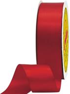 🎁 leeqe double face satin ribbon 1.5" x 50 yards polyester red ribbon for gift wrapping - ideal for weddings, parties, hair bows, invitations, decorations, and more logo