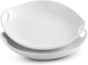 img 4 attached to 🍽️ Elegant Porcelain Serving Platter with Handles - 11.93 Inch