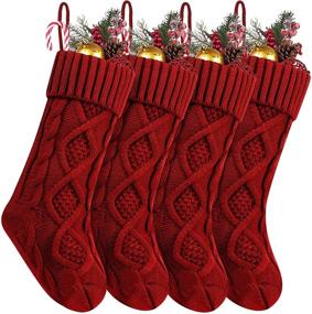 img 4 attached to Fesciory Christmas Stockings Stocking Decorations Seasonal Decor and Stockings & Holders
