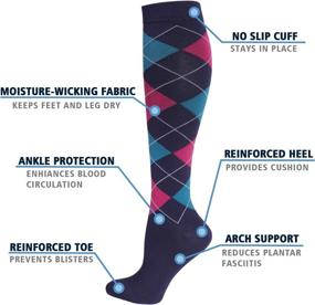 img 1 attached to 🧦 Versatile 20-30 mmHg Compression Socks for Men and Women - Ideal for Nursing, Athletics, Travel, Flights, Shin Splints, and Knee High Support