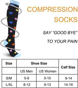 img 3 attached to 🧦 Versatile 20-30 mmHg Compression Socks for Men and Women - Ideal for Nursing, Athletics, Travel, Flights, Shin Splints, and Knee High Support