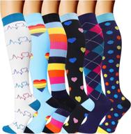 🧦 versatile 20-30 mmhg compression socks for men and women - ideal for nursing, athletics, travel, flights, shin splints, and knee high support logo