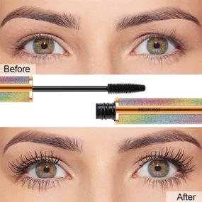 img 3 attached to 💦 Long-Lasting Waterproof 2 Pack Black Mascara: 4D Silk Fiber for Ultimate Volume, Length, and No Clumps or Smudges