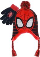 🕷️ митенки с помпонами marvel spider man для малышей - детские аксессуары для мальчиков. логотип