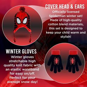 img 3 attached to 🕷️ Marvel Spider Man Pom Pom Mittens for Toddlers - Boys' Accessories