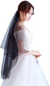 img 1 attached to Super Black Wedding Bridal Cathedral Women's Accessories: Perfectly Elegant Special Occasion Ensembles