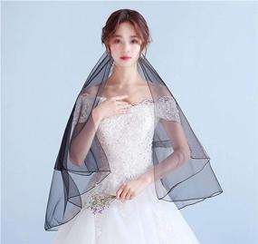 img 3 attached to Super Black Wedding Bridal Cathedral Women's Accessories: Perfectly Elegant Special Occasion Ensembles