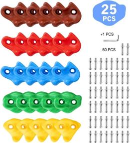 img 3 attached to 🧗 TOPNEW 25PCS Rock Climbing Holds for Kids: Large Play Set Climbing Holds with Mounting Hardware - Ideal for Indoor & Outdoor Rock Climbing Wall, Swingsets