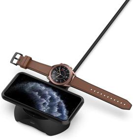 img 4 attached to Improved Heyven 3-in-1 Wireless Charger: 18W2qiS, Replacement Watch Charger for Galaxy Watch 4/3, Galaxy Watch Active 1/2; Type C Fast Charging for All Phones; Wireless Charging for All QI-Enabled Phones; Sleek Black Design