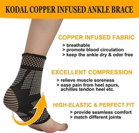 img 3 attached to 🦶 Copper Infused Ankle Braces: Foot Support Compression Sleeves for Men and Women - Ankle Stabilizer for Fasciitis, Sprains, Sports Protection (1 Pair)