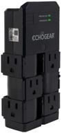 🔌 echogear on-wall surge protector - 6 pivoting ac outlets, 1080 joules surge protection - low profile design; install over existing outlets to safeguard your gear (black) logo