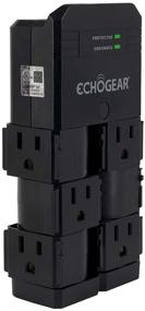 img 4 attached to 🔌 ECHOGEAR On-Wall Surge Protector - 6 Pivoting AC Outlets, 1080 Joules Surge Protection - Low Profile Design; Install Over Existing Outlets to Safeguard Your Gear (Black)