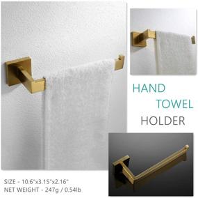 img 1 attached to 🛁 Premium Stainless Steel 4-Piece Bathroom Hardware Accessories Set - Wall Mounted Towel Bar Set, 23.6-Inch, Brushed Gold Finish