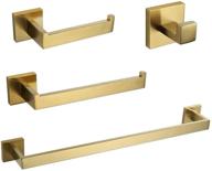 🛁 premium stainless steel 4-piece bathroom hardware accessories set - wall mounted towel bar set, 23.6-inch, brushed gold finish logo