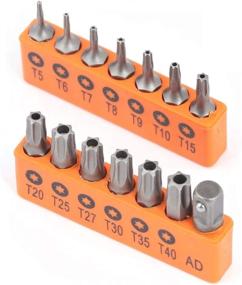 img 4 attached to 🔒 HORUSDY 14-Piece Tamper Resistant Star Bits Set, S2 Alloy Steel, T5 - T40 Security Torx Bit Set (14-Piece)