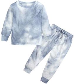 img 4 attached to 👕 Set of 2 Tie Dye Sweatsuits for Kids Girls - Long Sleeve Cotton Outfits for Children: Sporty Tracksuit Tops + Sweatpants