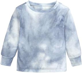 img 3 attached to 👕 Set of 2 Tie Dye Sweatsuits for Kids Girls - Long Sleeve Cotton Outfits for Children: Sporty Tracksuit Tops + Sweatpants