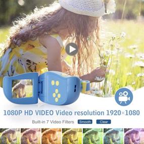 img 2 attached to 📸 JOJOHOY Upgrade Kids Selfie Camera: 2-inch HD Digital Camera for Toddlers - Portable Child Toy with 16GB SD Card - Perfect Girls' Birthday Gift (Blue)