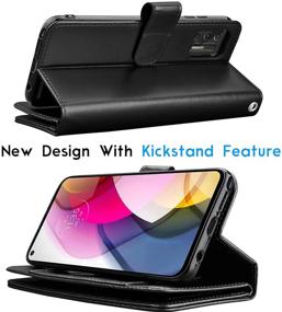 img 1 attached to Moto G Stylus 2021 Wallet Case with Detachable Magnetic Cases – Tekcoo Luxury PU Leather Folio Cover with Card Slots, Cash & ID Holder, Lanyard – Black