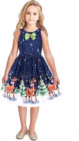 img 3 attached to 🎅 Christmas Santa Turquoise Girls' Dress - Girls' Clothing and Dresses