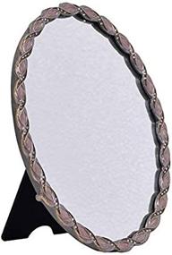 img 2 attached to 🪞 NIKKY HOME Oval Vintage Pewter Desktop Makeup Vanity Mirror