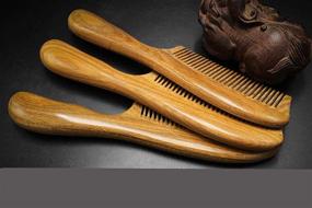 img 2 attached to Natural Green Sandalwood Comb Detangling