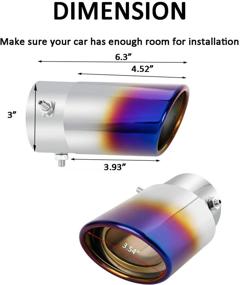 img 3 attached to 🔵 Dsycar Universal Adjustable Inlet Exhaust Tip - Roasted Blue Stainless Steel Tailpipe Tip with Free Valve Stem Caps