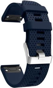 img 1 attached to ⌚ Premium Navy Silicone Replacement Straps for Garmin Fenix 6S Pro & Fenix 5S Plus Watches