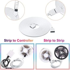 img 2 attached to RGB LED Strip Extension Cable Kit - 6 Pieces of Solderless 4 Pin RGB Connector Cord Wire with 12 Pin Connectors for 5050 3528 RGB LED Strip Light (White, 1.6 FT, 3.3 FT, 6.6 FT)