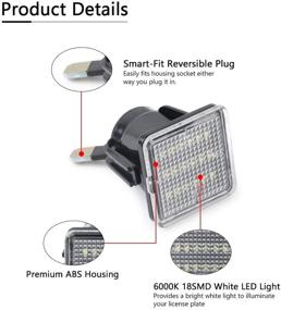 img 1 attached to 🚦 High-Quality LED License Plate Light Assembly Lamp for Tundra 2014-2021 & Tacoma 2016-2021 Trucks - 6500K White