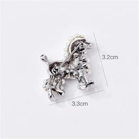 img 1 attached to 🐩 Ajojewel Simulated Pearl Poodle Dog Brooch with Rhinestone Accents - Animal Lapel Collar Jewelry Accessory