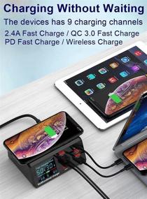 img 2 attached to 🔌 High-Speed 100W Quick Charge 3.0 USB Charger with 8 Ports - Fast Wireless Phone Charging, 9-in-1 Multi-Device Station