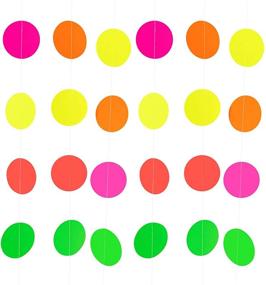 img 2 attached to 🌈 Neon Paper Circles Garland: Ultimate Black Light Birthday Decorations and Glow Party Supplies