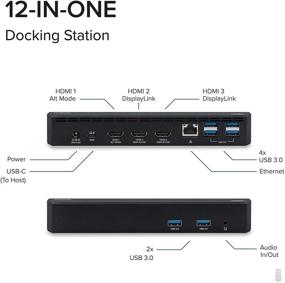 img 1 attached to 💻 USB C Triple Display Docking Station with Laptop Charging - Thunderbolt 3 and USB C Dock Compatible - Windows & Mac (3x HDMI, 6x USB Ports, 60W USB PD)