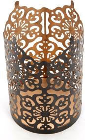 img 3 attached to 🕯️ Hosley 7-Inch High Cut Bronze LED Votive Tealight Holder Lantern - Perfect Gift for Weddings, Parties, Jar Candles, Tealights, Votive Candle Gardens, Aromatherapy, Spa - O4