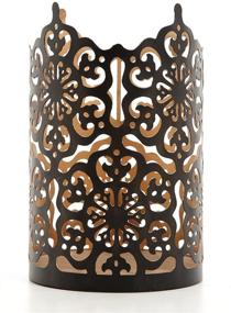 img 2 attached to 🕯️ Hosley 7-Inch High Cut Bronze LED Votive Tealight Holder Lantern - Perfect Gift for Weddings, Parties, Jar Candles, Tealights, Votive Candle Gardens, Aromatherapy, Spa - O4